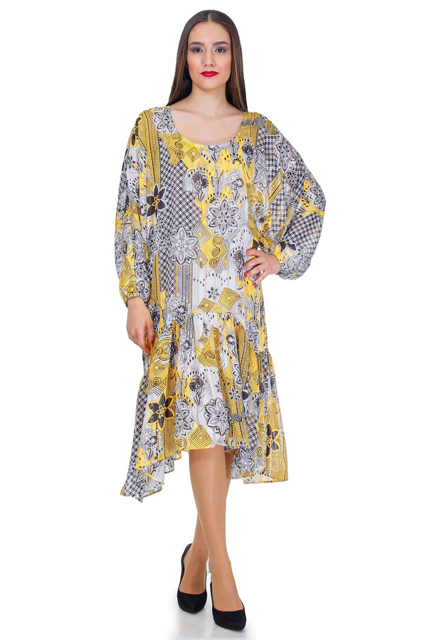 Rochie voal alb imprimat  Liza Panait Liza Panait Online Boutique